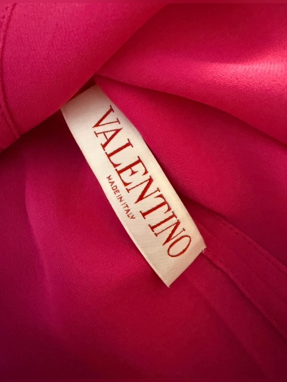 Valentino Fuchsia Convertible Tie-Neck Long-Sleeve Blouse -NEW W TAGS - Picture 2 of 6